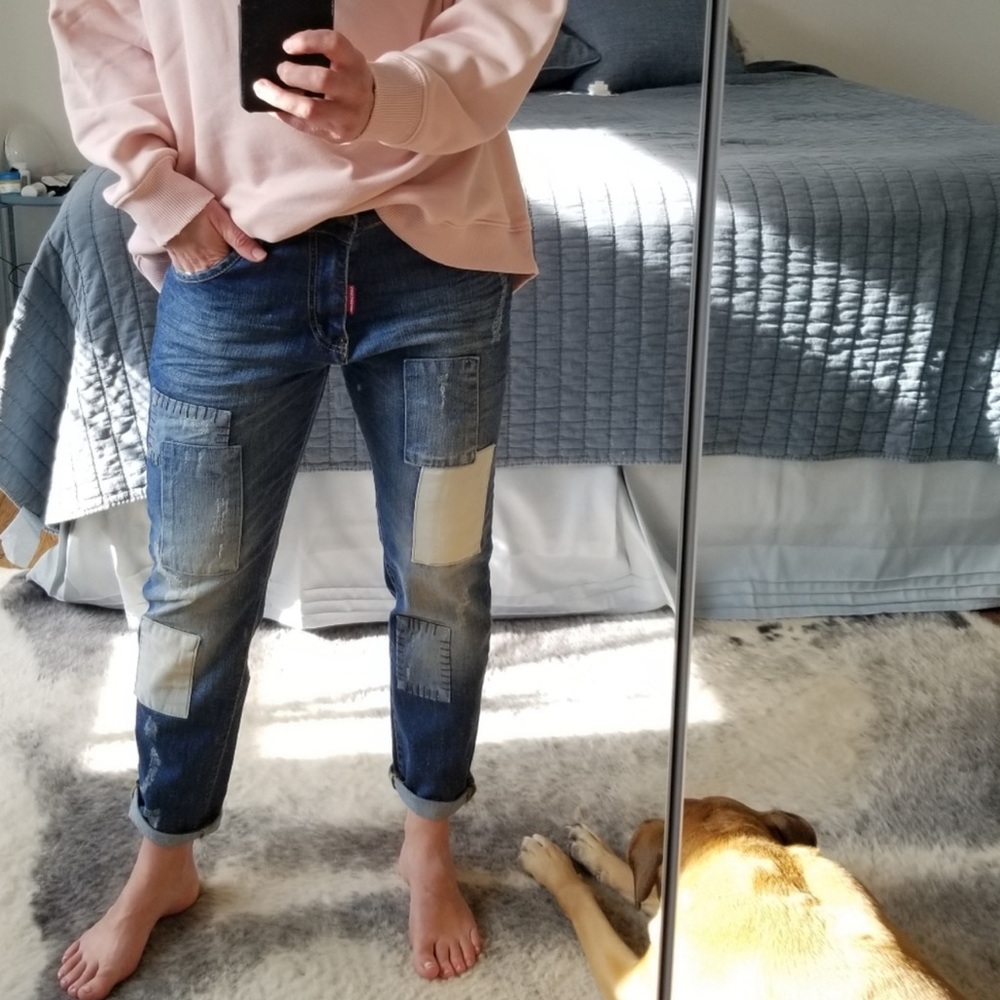 Dsquared patchwork boyfriend Jeans - Picture 4 of 9